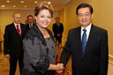 Presidenta Dilma Rousseff durante encontro com Hu Jintao Presidente da China. Cannes - França, 02/11/2011