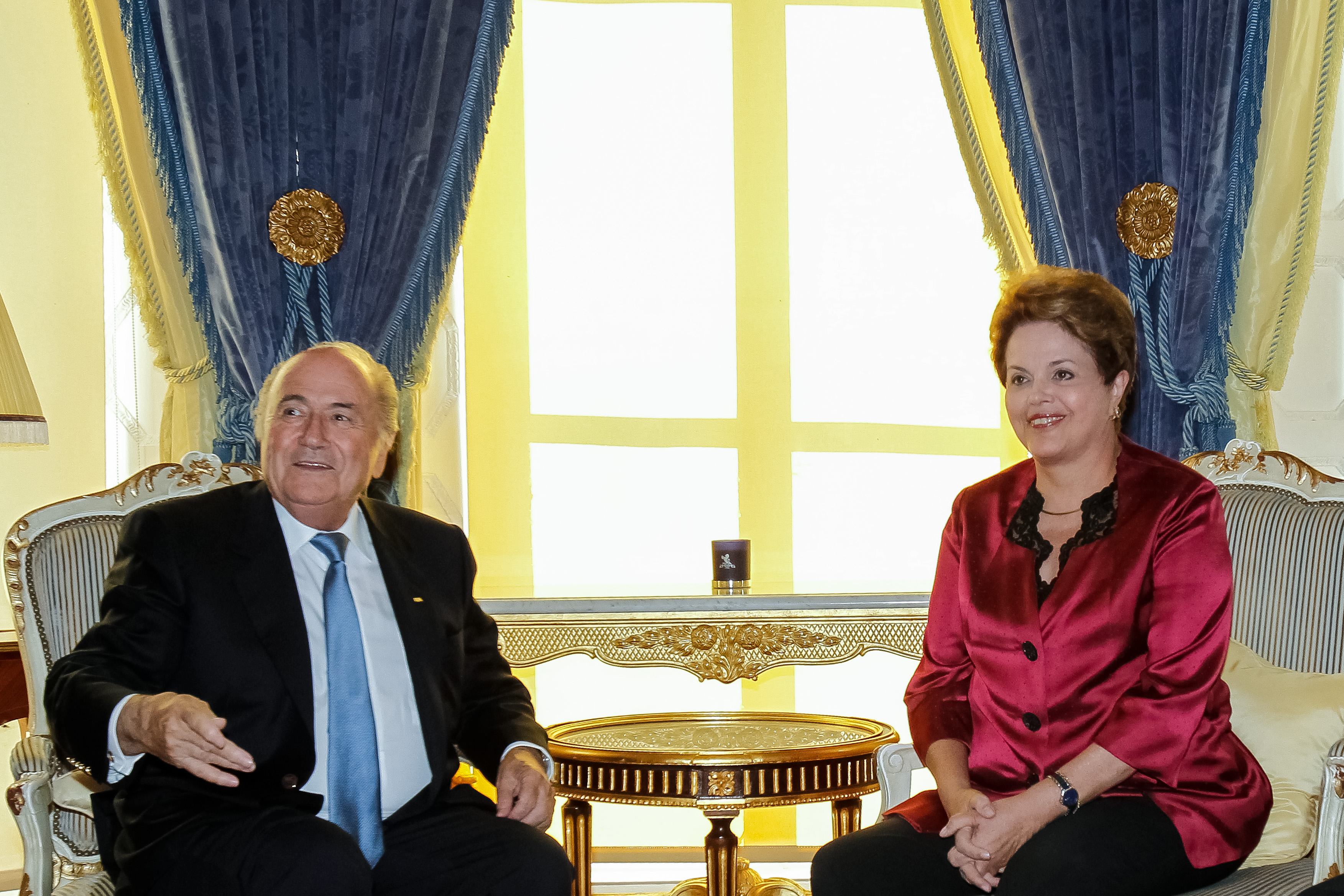 Presidenta Dilma Rousseff durante encontro com o Presidente da FIFA, Joseph S. Blatter. Londres - Inglaterra, 26/07/2012