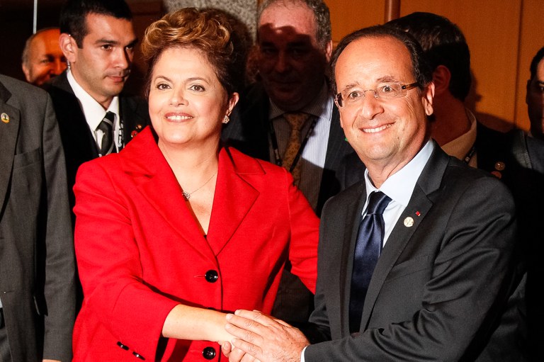 Presidenta Dilma Rousseff durante encontro com o Presidente da República Francesa, François Hollande. Rio de Janeiro - RJ, 20/06/2012