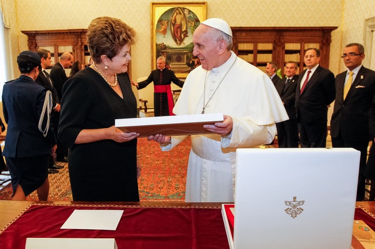 Presidenta Dilma Rousseff durante encontro com Sua Santidade, Papa Francisco no Palácio Apostólico - Vaticano. Roma - Itália, 20/03/2013