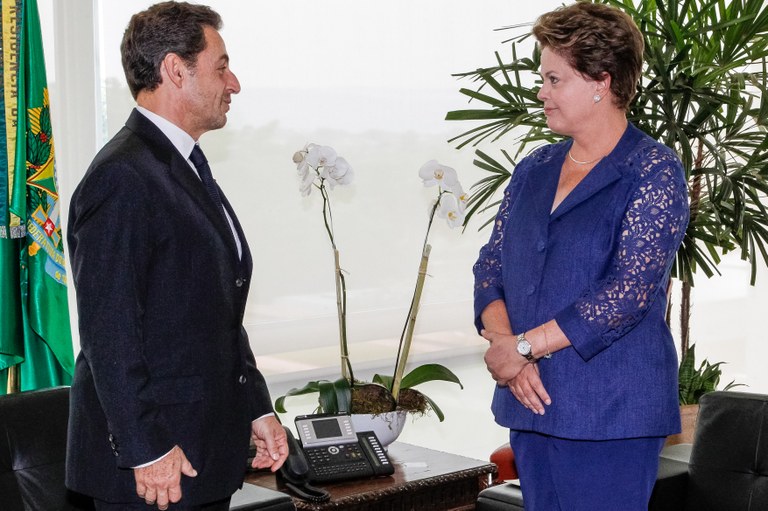 Presidenta Dilma Rousseff recebe o ex-presidente da França, Nicolas Sarkozy. Brasília-DF, 22/10/2012