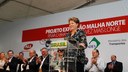 Presidenta Dilma Rousseff durante a cerimônia de inauguração do Projeto Expansão Malha Norte – conclusão da Ferronorte e início da operação do Complexo Intermodal de Rondonópolis. Rondonópolis - MT, 19/09/2013