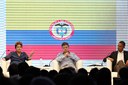 Presidenta Dilma Rousseff acompanhada do Presidente da Colômbia, Juan Manuel Santos Calderón, e do Presidente dos Estados Unidos da América, Barack Obama, durante o Fórum CEO das Américas. Cartagena-Colômbia, 14/04/2012