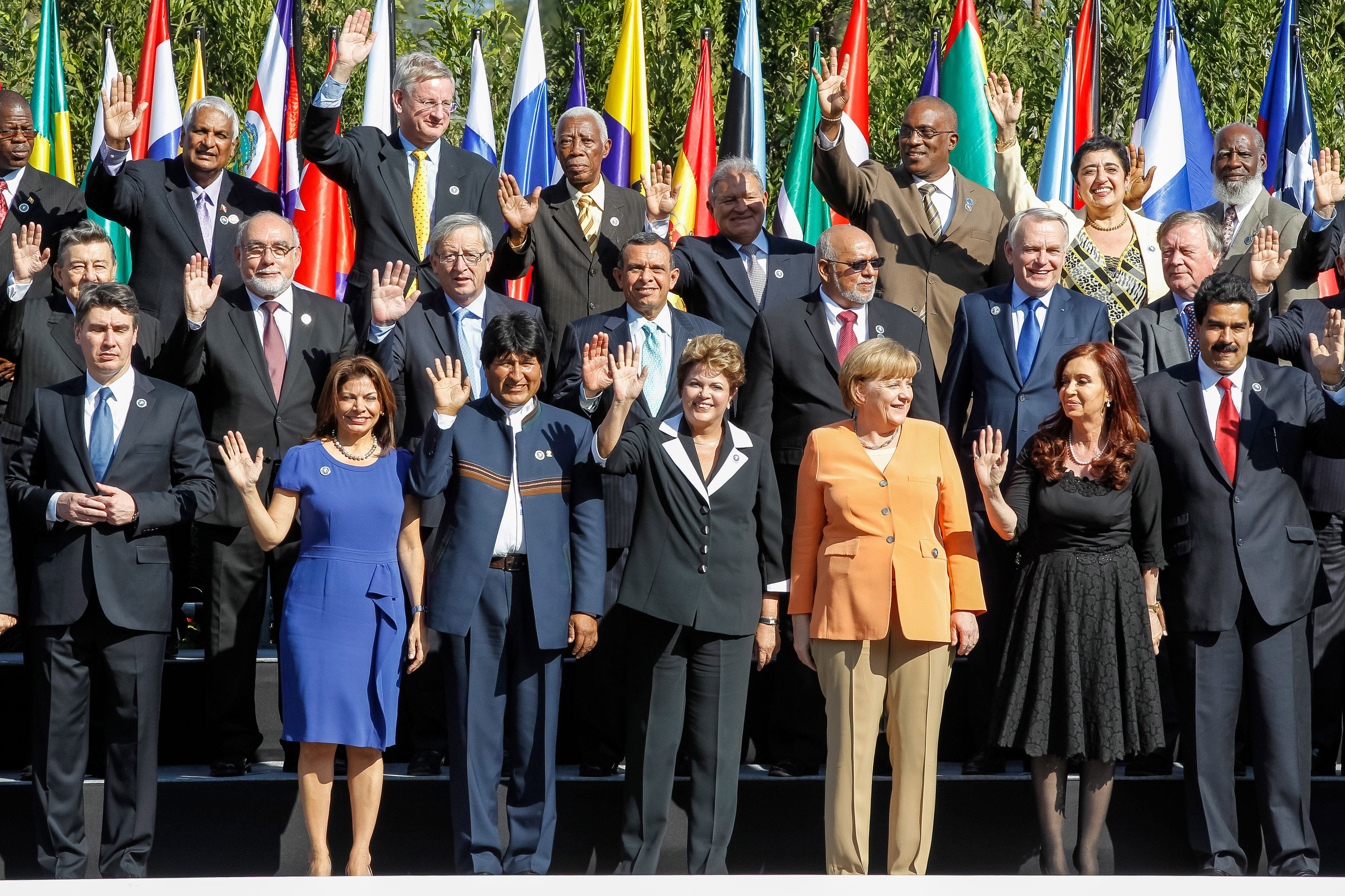 Presidenta Dilma Rousseff posa para foto oficial junto com os Chefes de Estado na I Cúpula CELAC-União Europeia. Santiago - Chile, 26/01/2013