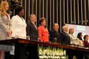 Presidenta Dilma Rousseff durante Sessão Solene do Congresso Nacional em homenagem ao Dia Internacional da Mulher e entrega do Prêmio Diploma Mulher-Cidadã Bertha Lutz, no Plenário do Senado Federal. Brasília - DF, 13/03/2012
