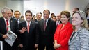 Presidenta Dilma Rousseff e o Presidente da República do Paraguai, Horacio Cartes, na cerimônia de Inauguração Conjunta da linha de 500 KV entre Villa Hayes e a Subestação de energia da margem direita de Itaipu Binacional. Foz do Iguaçu - PR, 29/10/2013