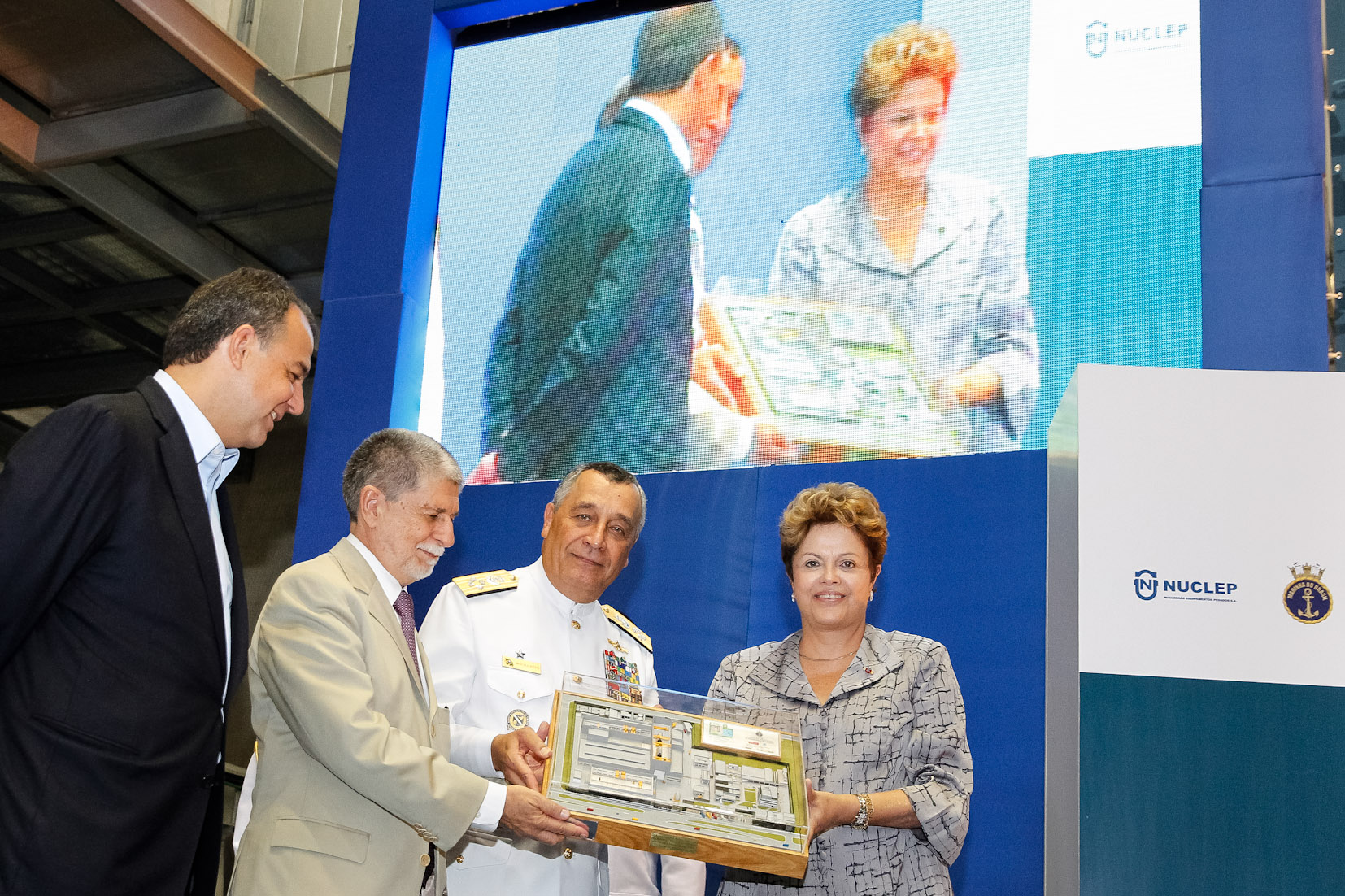 Presidenta Dilma Rousseff durante cerimônia de inauguração da Unidade de Fabricação de Estruturas Metálicas - UFEM. Itaguaí - RJ, 01/03/2013