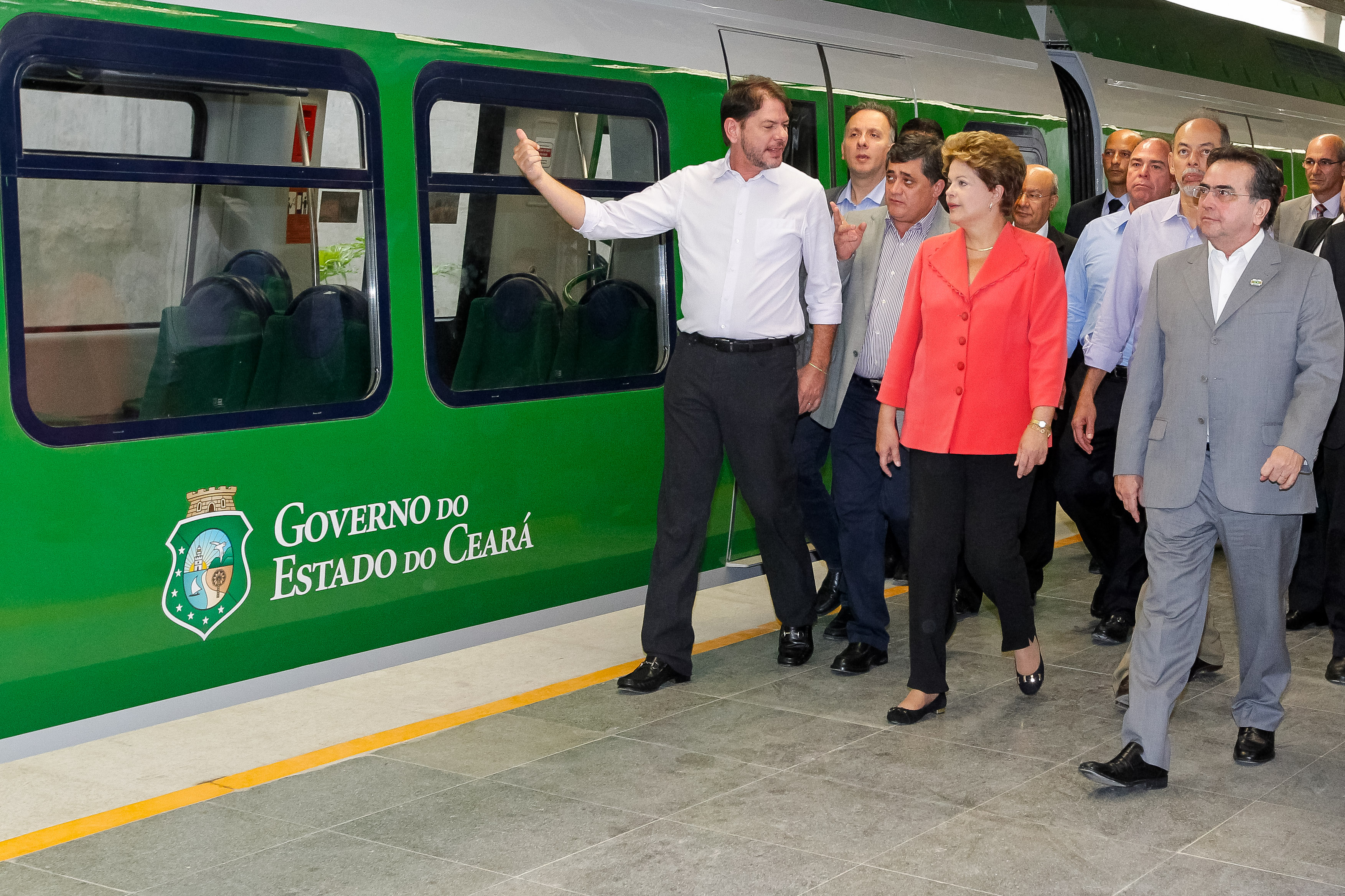 Presidenta Dilma Rousseff durante cerimônia de inauguração das estações Chico da Silva e José de Alencar da linha sul do metrô de Fortaleza-CE, 18/07/2013