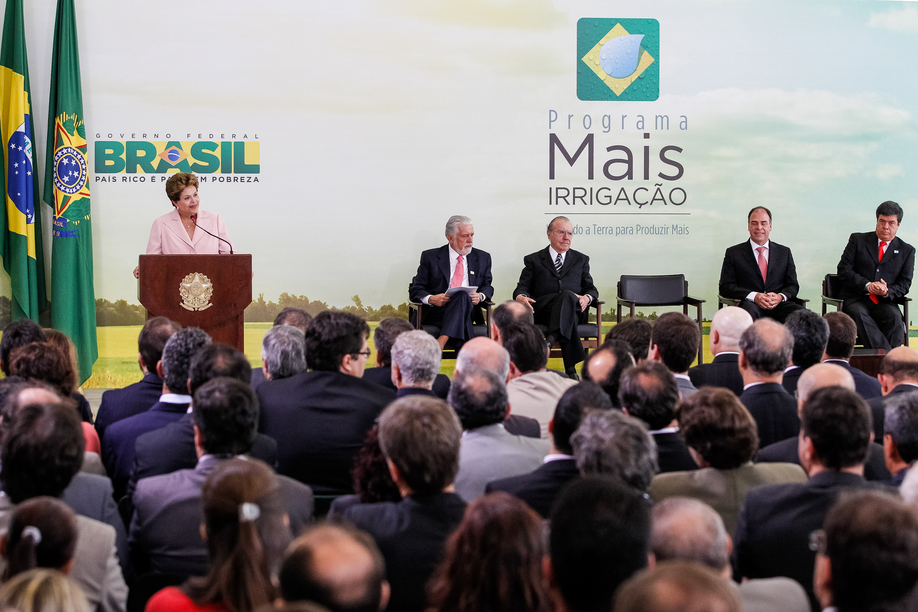 Presidenta Dilma Rousseff durante cerimônia de lançamento do Programa Mais Irrigação, no Palácio do Planalto. Brasília-DF, 13/11/2012