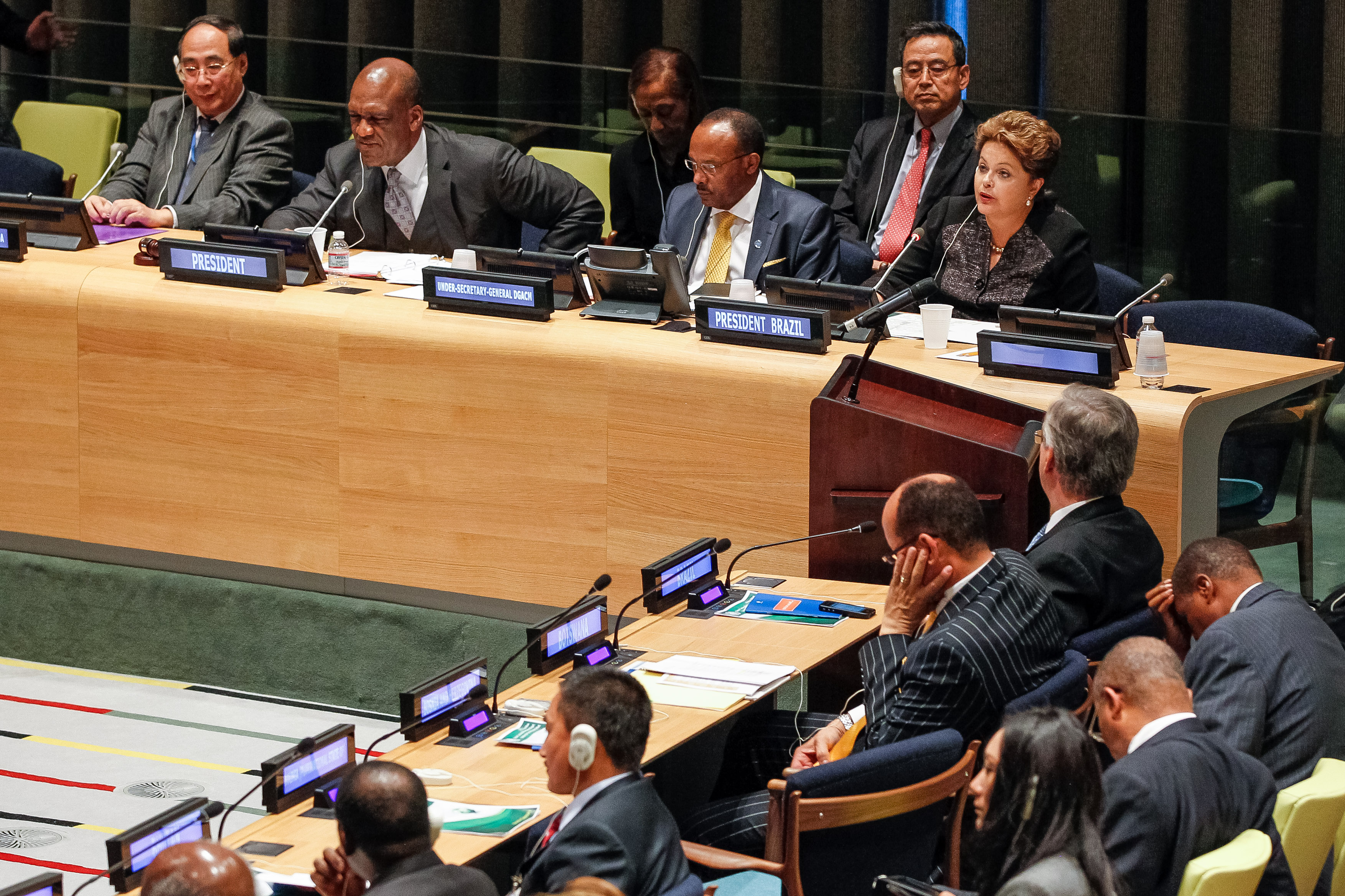 Presidenta Dilma Rousseff durante mesa de abertura do Foro Político de Alto Nível sobre Desenvolvimento Sustentável “Building the future we want: from Rio +20 to the Post-2015 Development Agenda". Nova Iorque - EUA, 24/09/2013