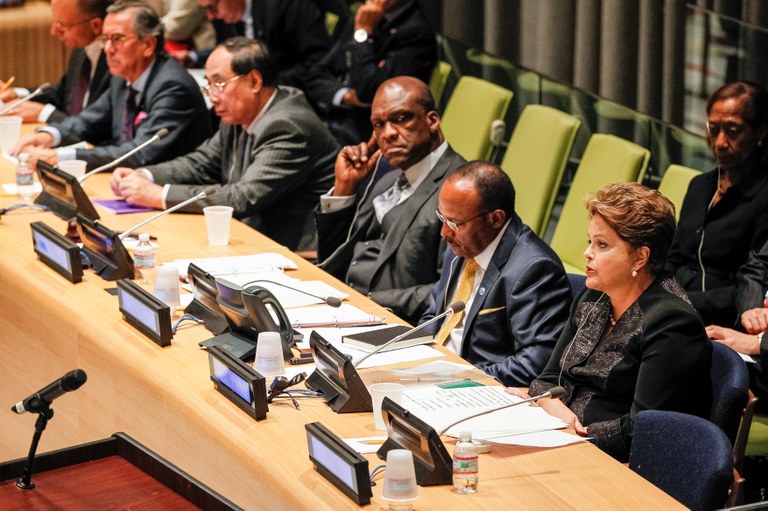 Presidenta Dilma Rousseff durante mesa de abertura do Foro Político de Alto Nível sobre Desenvolvimento Sustentável “Building the future we want: from Rio +20 to the Post-2015 Development Agenda". Nova Iorque - EUA, 24/09/2013