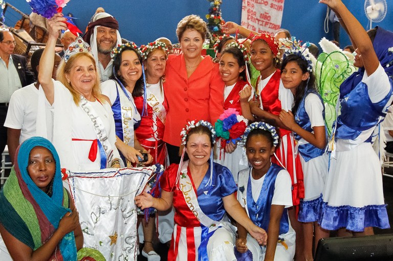 Presidenta Dilma Rousseff durante cerimônia de celebração do Natal dos catadores e da população em situação de rua. São Paulo - SP, 21/12/2012