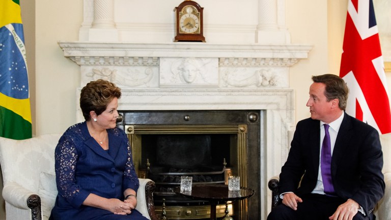 Presidenta Dilma Rousseff durante encontro com o Primeiro-Ministro do Reino Unido, David Cameron. Londres - Inglaterra, 25/07/2012