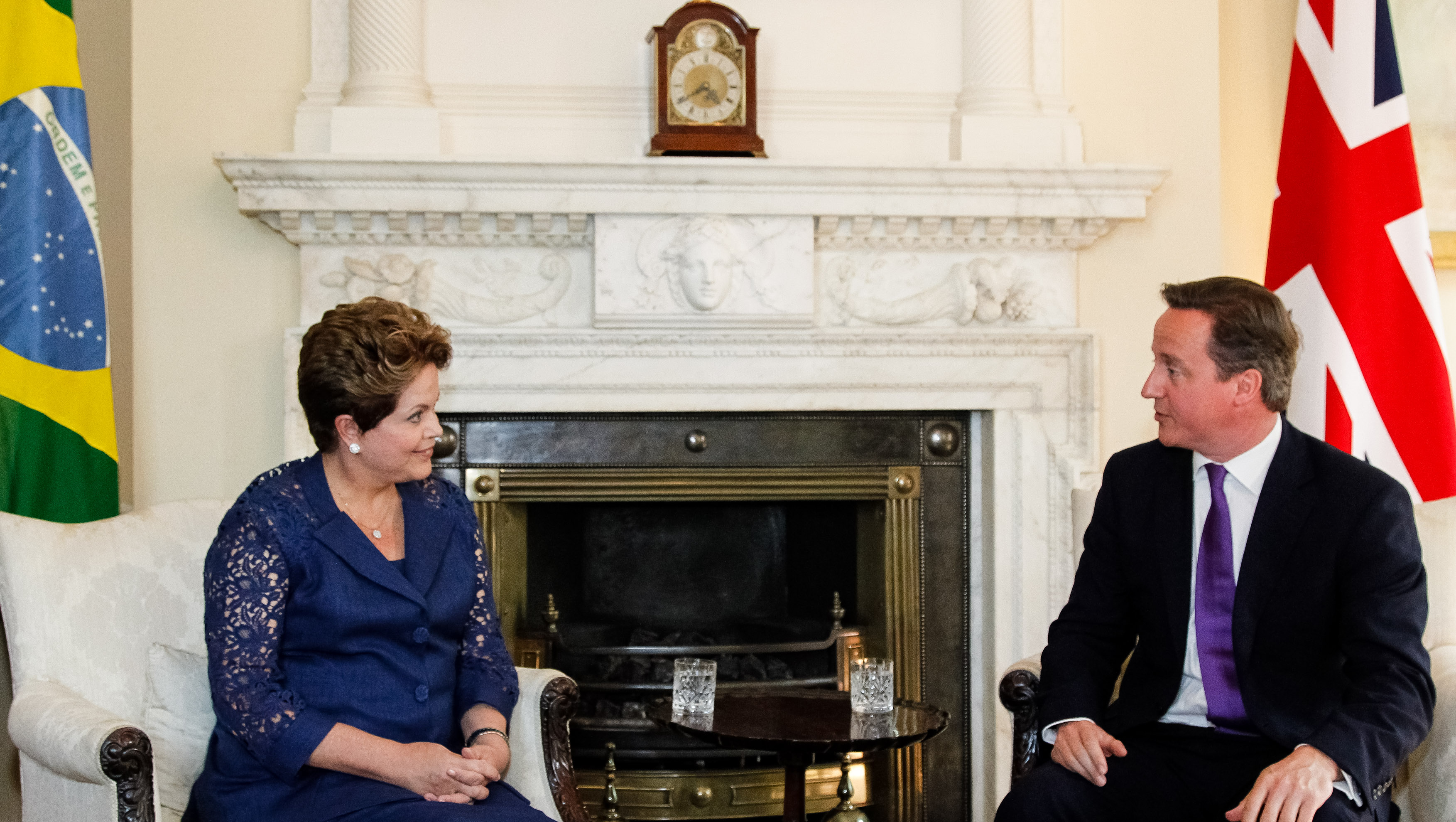 Presidenta Dilma Rousseff durante encontro com o Primeiro-Ministro do Reino Unido, David Cameron. Londres - Inglaterra, 25/07/2012