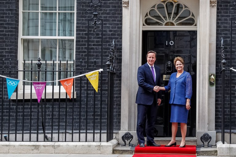 Presidenta Dilma Rousseff durante encontro com o Primeiro-Ministro do Reino Unido, David Cameron. Londres - Inglaterra, 25/07/2012
