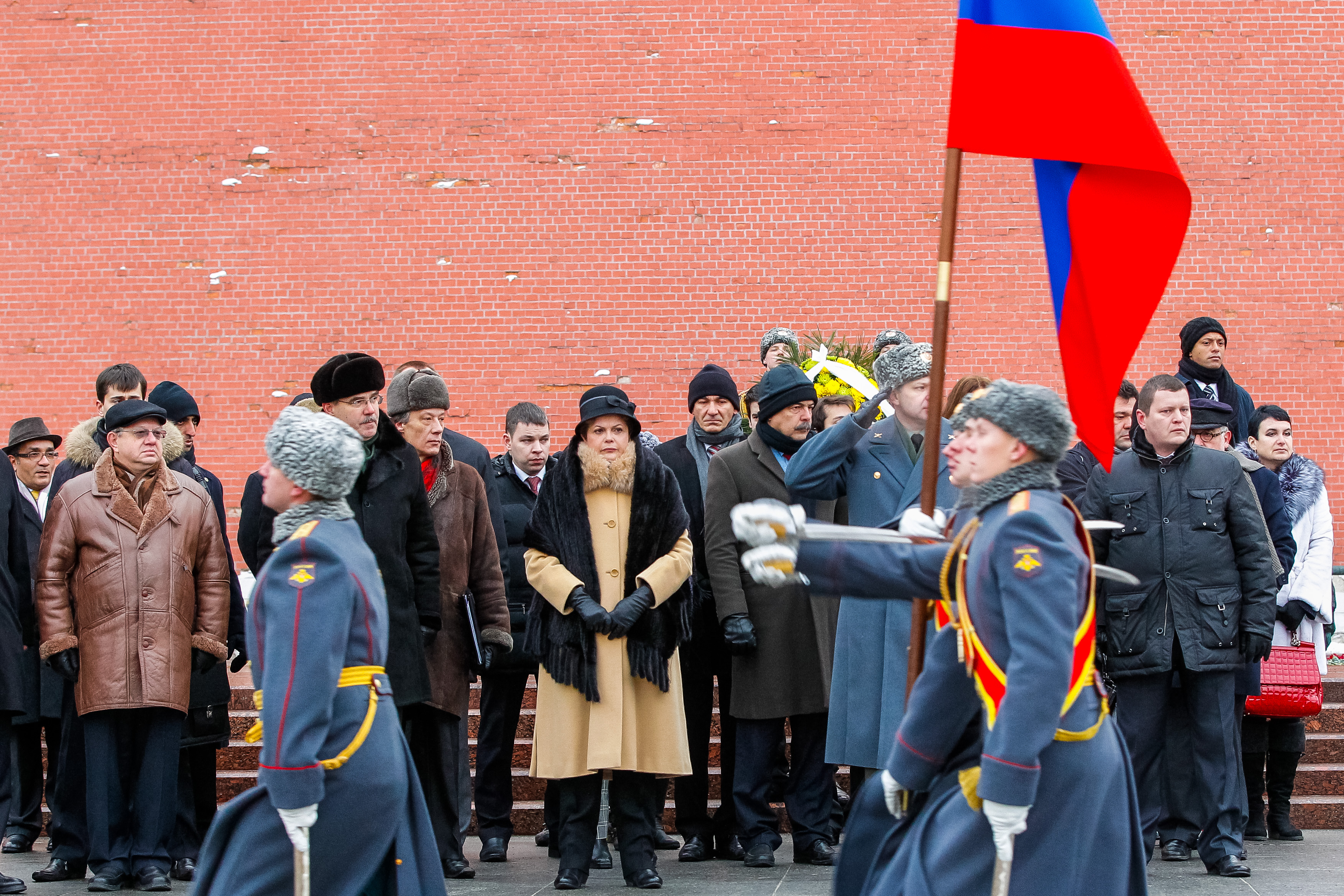  Presidenta Dilma Rousseff durante oferenda floral no túmulo do soldado desconhecido. Moscou - Rússia, 14/12/2012