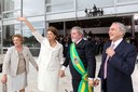 Presidenta Dilma Rousseff é recebida pelo presidente Lula na rampa presidencial, na chegada ao Palácio do Planalto. Brasília-DF, 01/01/2011