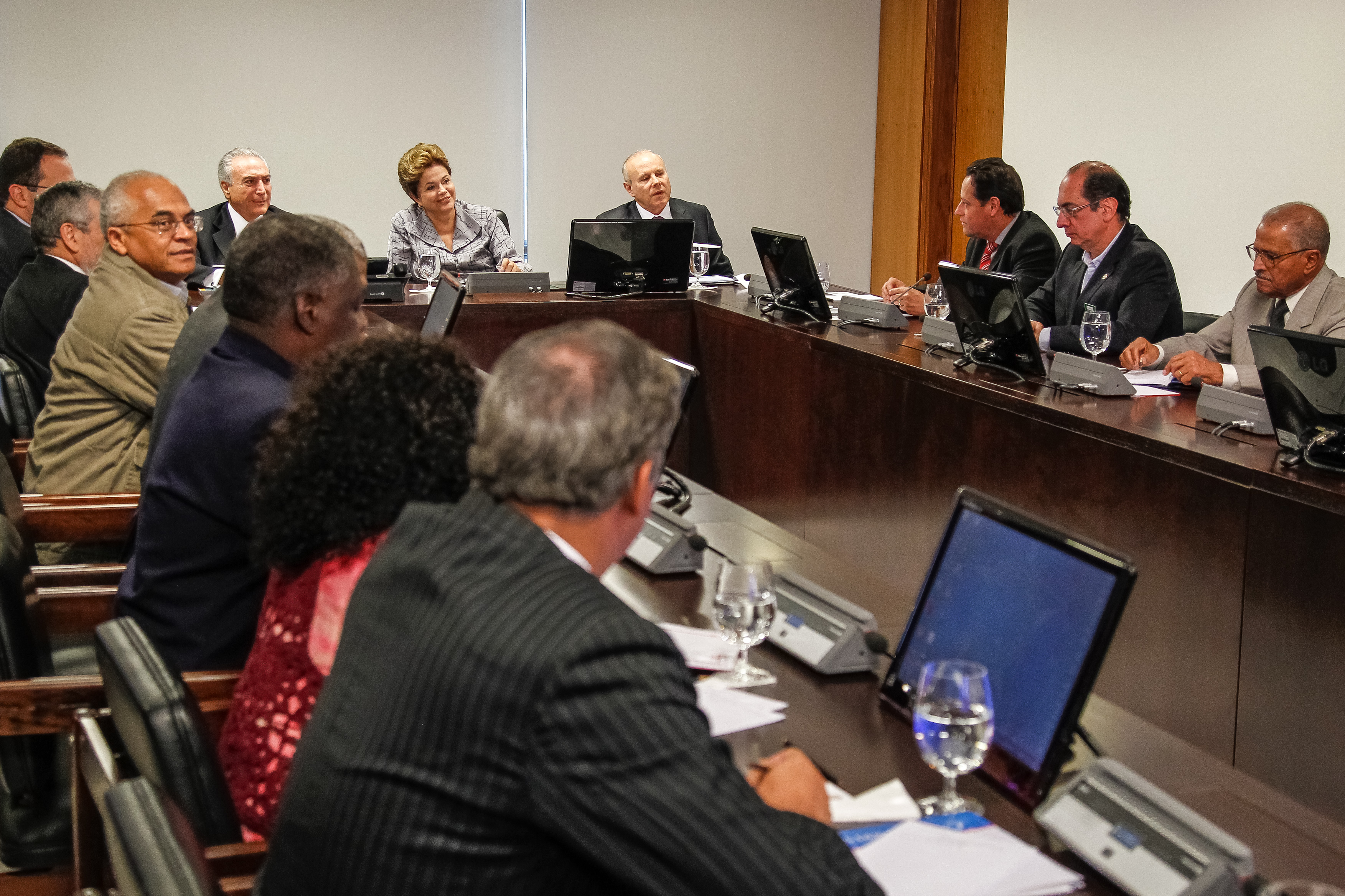 Presidenta Dilma Rousseff durante reunião com Centrais Sindicais. Brasília - DF, 03/05/2012