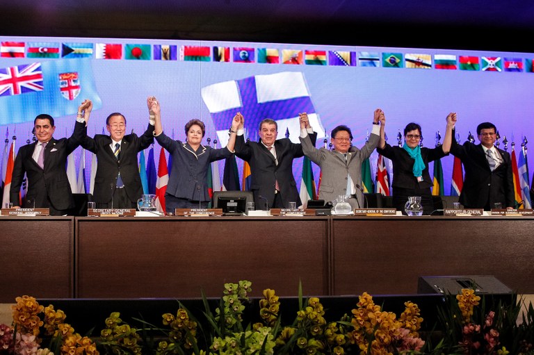 Presidenta Dilma Rousseff durante sexta Reunião Plenária - Sessão de Encerramento da Conferência. Rio de Janeiro - RJ, 22/06/2012