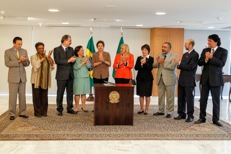 Presidenta Dilma Rousseff durante sanção do Projeto de Cotas Sociais. Brasília - DF, 29/08/2012