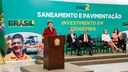 Presidenta Dilma Rousseff durante cerimônia de anúncio do resultado da seleção de saneamento e pavimentação do PAC2. Brasília - DF, 24/10/2013
