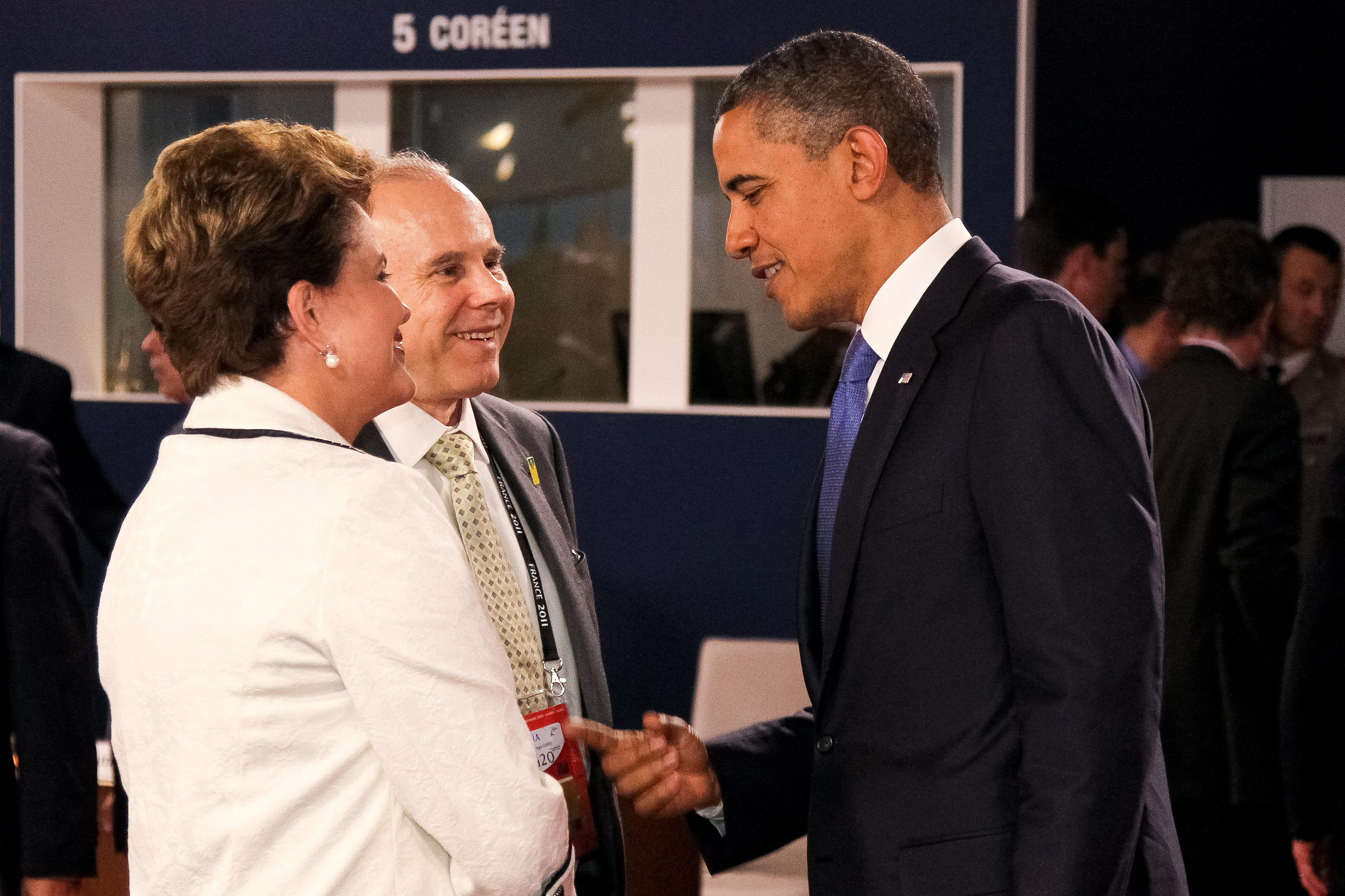 Presidenta Dilma Rousseff conversa com o Presidente dos Estados Unidos Barack Obama durante sessão de trabalho na Cúpula de Líderes do G20. Cannes - França, 03/11/2011