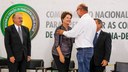 Presidenta Dilma Rousseff durante solenidade de outorga do selo de boas práticas às indústrias da cana-de-açúcar. Brasília-DF, 14/06/2012