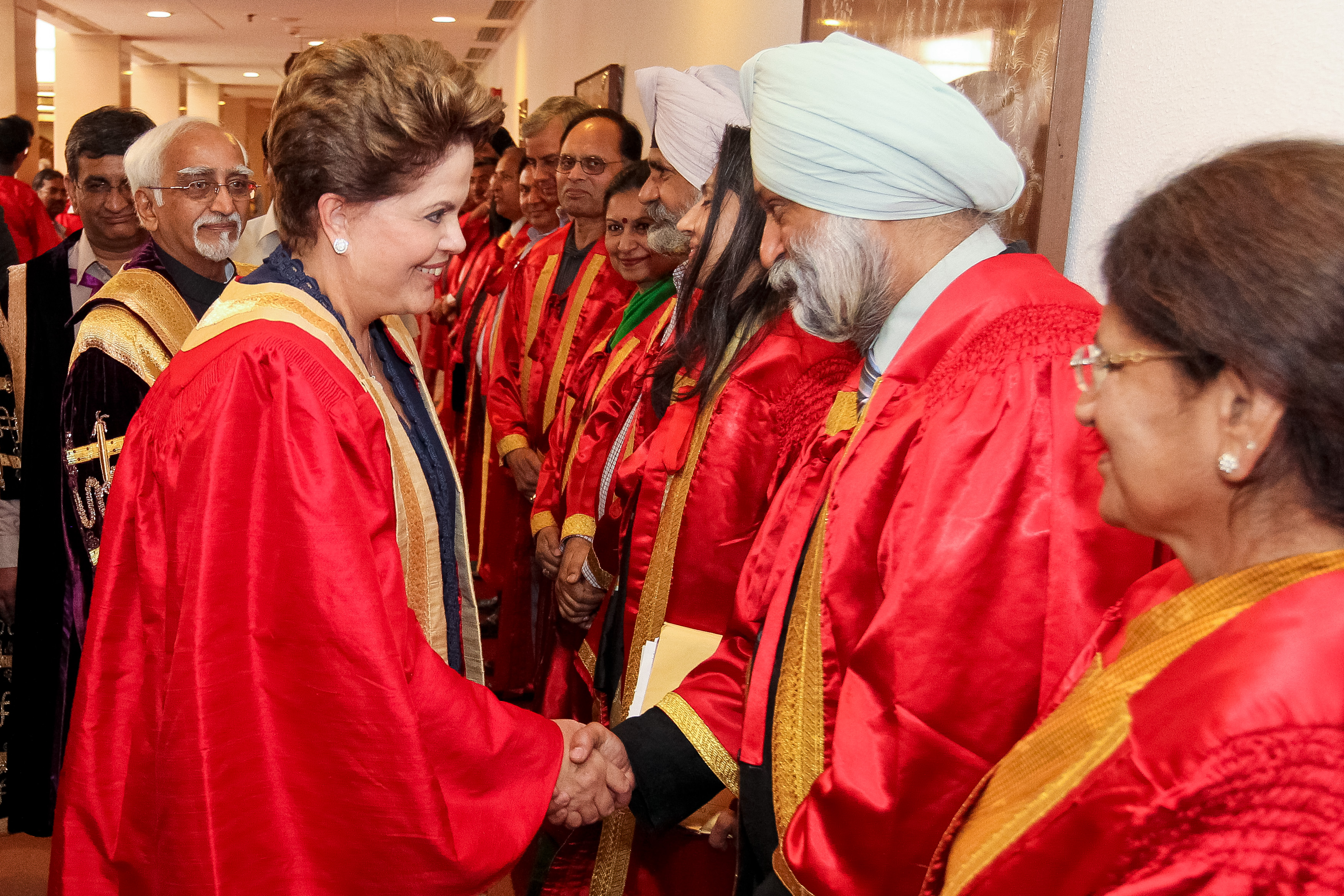 Presidenta Dilma Rousseff durante cerimônia de outorga do título de Doutora "Honoris Causa" pela Universidade de Délhi. Nova Délhi - Índia, 28/03/2012