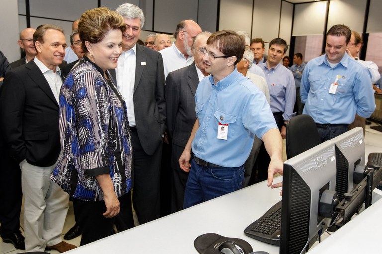 Presidenta Dilma Rousseff durante cerimônia de inauguração da usina hidroelétrica (UHE) Estreito. Estreito-MA, 17/10/2012 