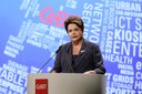 Presidenta Dilma Rousseff discursa durante cerimônia de abertura da Feira Internacional de Tecnologias da Informação e das Comunicações (CeBIT 2012). Hannover - Alemanha, 05/03/2012
