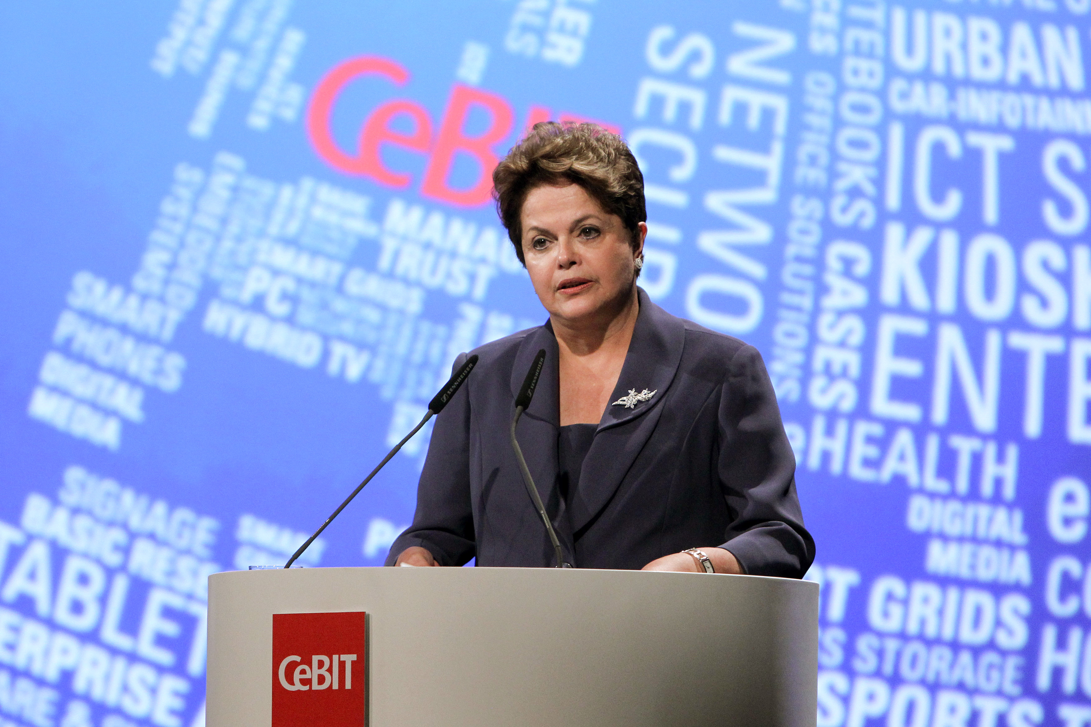 Presidenta Dilma Rousseff discursa durante cerimônia de abertura da Feira Internacional de Tecnologias da Informação e das Comunicações (CeBIT 2012). Hannover - Alemanha, 05/03/2012