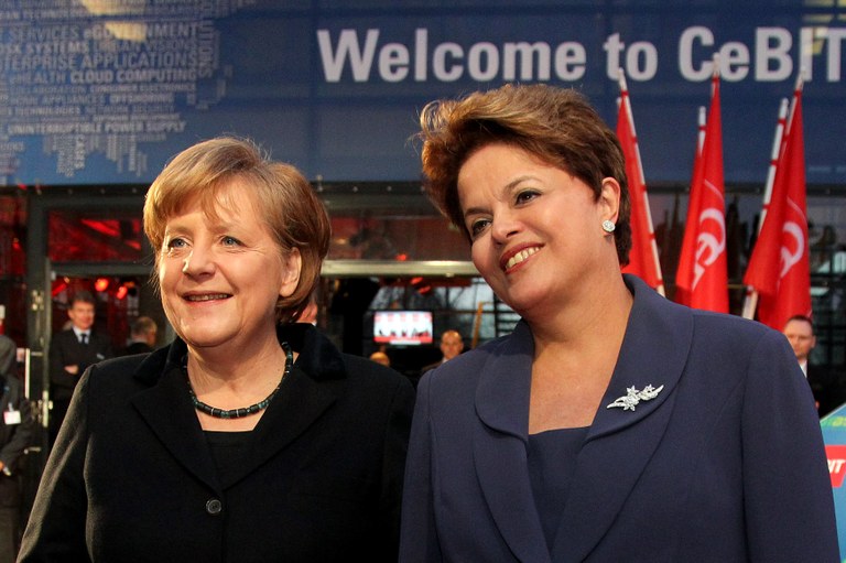 Presidenta Dilma Rousseff e a Sra. Angela Merkel, Chanceler Federal da Alemanha, durante cerimônia de abertura da Feira Internacional de Tecnologias da Informação e das Comunicações (CeBIT 2012). Hannover - Alemanha, 05/03/2012