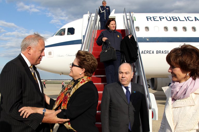 Presidenta Dilma Rousseff durante chegada aos Estados Unidos da America. Washington-EUA, 08/04/2012
