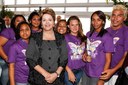 Presidenta Dilma Rousseff durante visita à VII Olimpíada do Conhecimento. São Paulo - SP, 14/11/2012