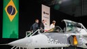  Presidenta Dilma Rousseff durante apresentação do caça Gripen na visita à SAAB. Linköping-Suécia, 19/10/2015