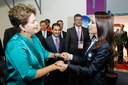Presidenta Dilma Rousseff durante visita ao Centro de Mídia da Record - International Broadcast Center - Parque Olímpico. Londres - Inglaterra, 26/07/2012 