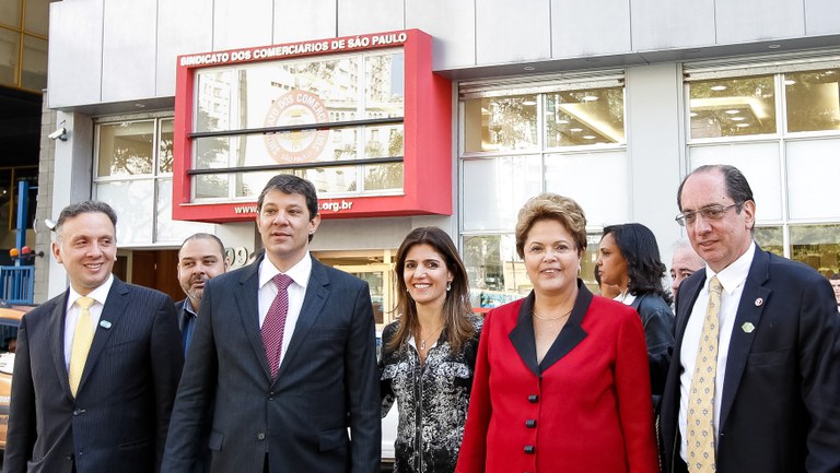 Presidenta Dilma Rousseff durante visita ao Sindicato dos Comerciários de São Paulo. São Paulo-SP, 31/07/2013