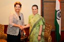 Presidenta Dilma Rousseff recebe a senhora Sonia Gandhi. Nova Délhi - Índia, 30/03/2012