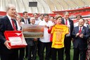 Presidenta Dilma Rousseff durante visita inaugural ao Estádio Arena Beira-Rio. Porto Alegre-RS, 20/02/2014