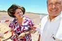 Presidenta Dilma Rousseff e o Governador de Pernambuco Eduardo Campos durante vistoria às obras do lote 13 e do canal de aproximação. Floresta - PE, 08/02/2012