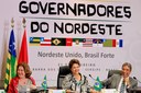 Presidenta Dilma Rousseff, a ministra Miriam Belchior e o governador de Sergipe, Marcelo Déda, durante cerimônia de abertura do XII Fórum dos Governadores do Nordeste. Aracaju-SE, 21/02/2011