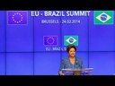 Presidenta Dilma concede declaração à imprensa após reunião na VII Cúpula Brasil-União Europeia