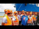 Presidenta Dilma concede entrevista após inauguração no Porto de São Francisco do Sul, em Santa Catarina