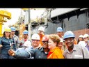 Presidenta Dilma discursa durante inauguração da plataforma P-62, em Ipojuca (PE)
