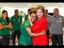 Presidenta Dilma recebe jogadoras da seleção brasileira de futebol no Palácio do Planalto