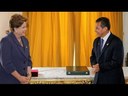 Em Lima, Presidenta Dilma brinda durante almoço oferecido pelo presidente do Peru