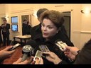 Entrevista coletiva concedida pela presidenta Dilma na saída do hotel em Hannover/Alemanha