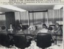 Presidente João Figueiredo e o ministro Leitão de Abreu durante encontro com governadores do PDS no Palácio do Planalto