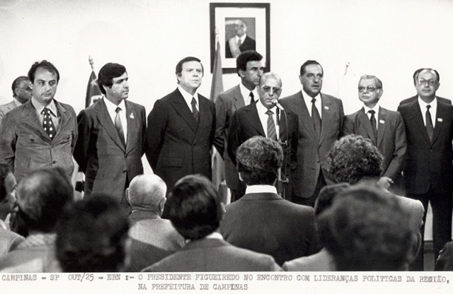 Presidente João Figueiredo  no encontro com lideranças políticas da região, na prefeitura de Campinas