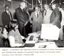 Presidente João Figueiredo visita as instalações do centro tecnológico para informática, em companhia do Gov. Franco Montoro e do min. Danilo Venturini
